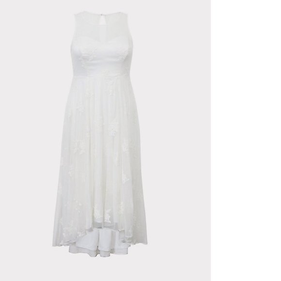 Ivory Embroidered Hi-Lo Dress (NWT) - Picture 2 of 4